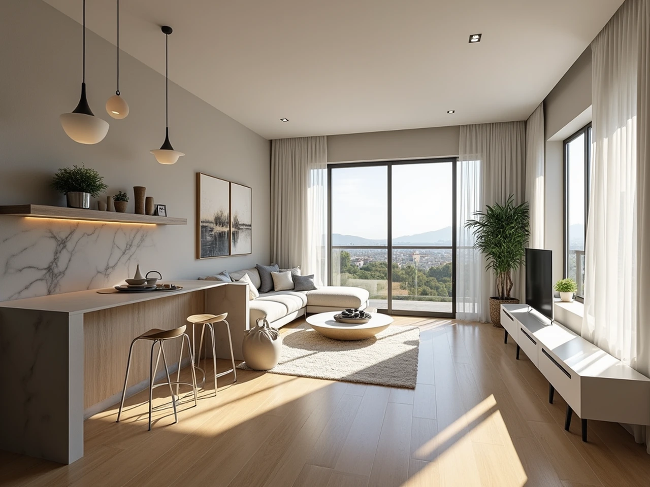 Améliorez votre style de vie : appartement 3+1 à Denizli avec cuisine moderne et plan d'étage ouvert